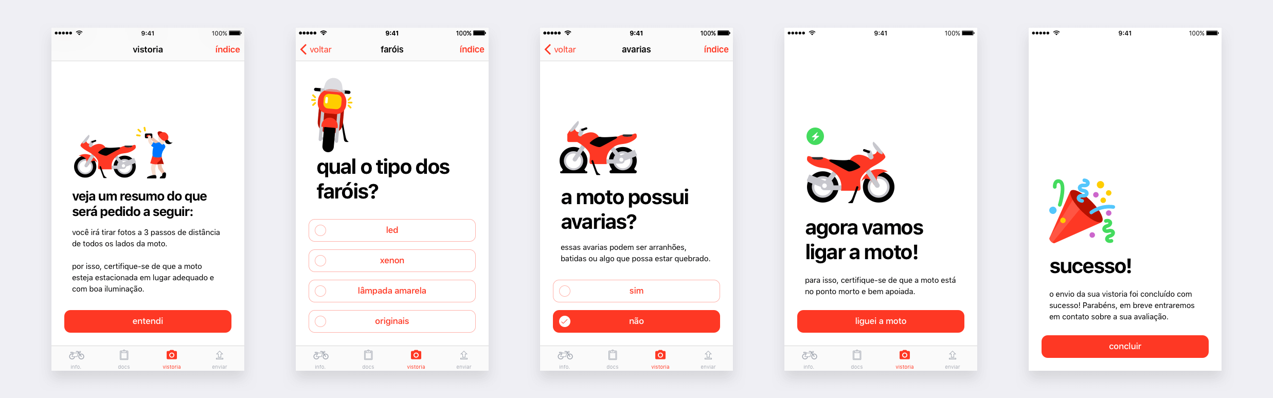 Aplicativo iOS de vistoria de veículos